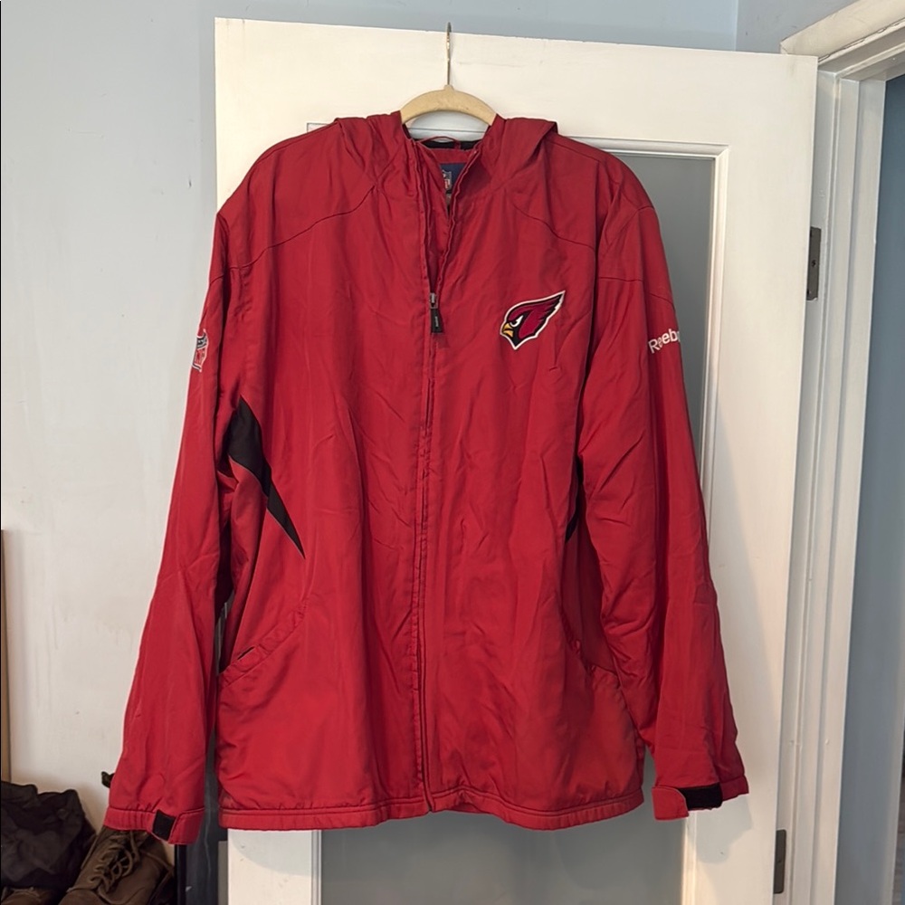 Reebok Red Hooded Jacket with Logo